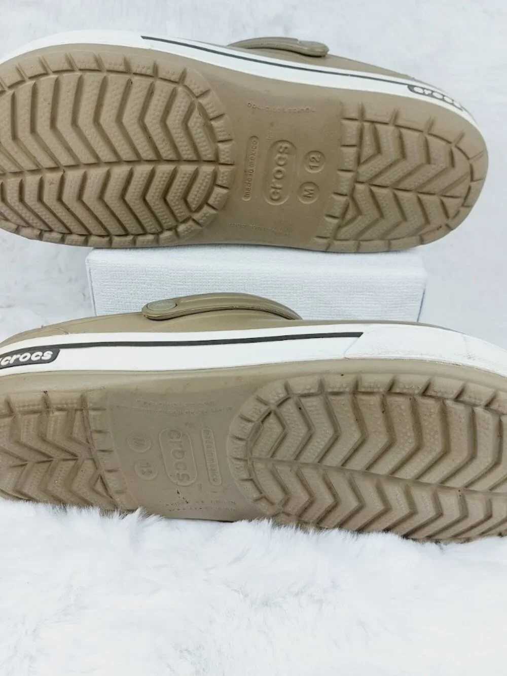 Crocs Men's Khaki Brown Classic Crocband Slip-On Casual Clogs Size US 12